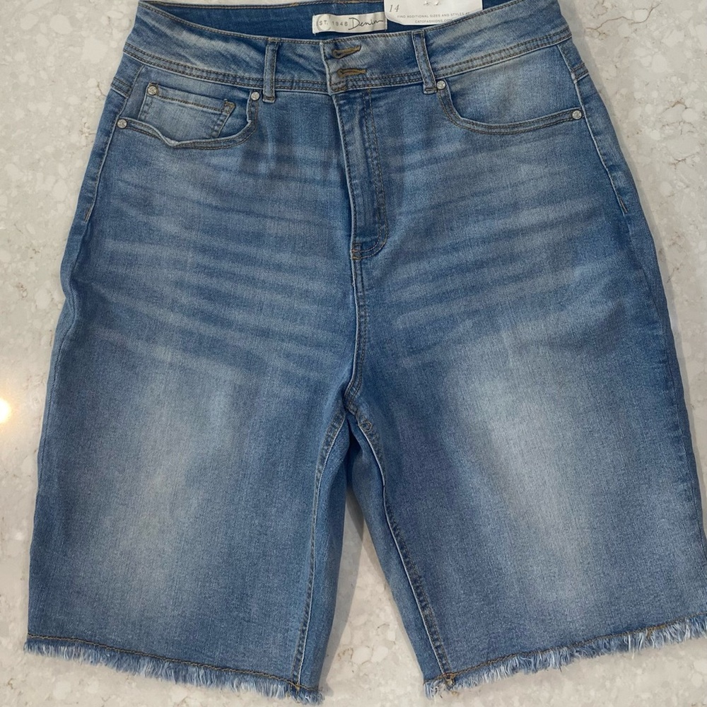 Cato High Rise Blue Denim Shorts B1-11